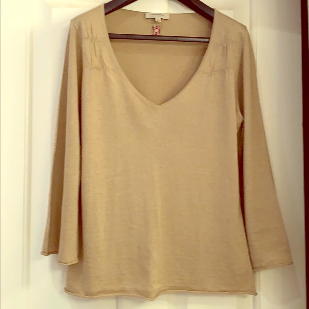 NWOT Burberry silk cashmere tan beige top